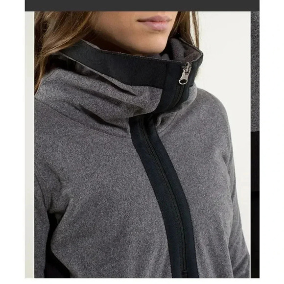Lululemon Post Chaturanga Half Zip Pullover Sweater Womens Gray Black Size 10 - Picture 4 of 10